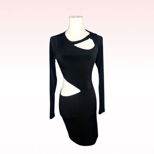 ARDEN B Black Cut Out Bodycon Long Sleeve Dress (Sz S)